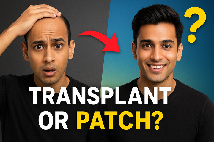 “Why Hair Patches Beat Hair Transplants for 20-Year-Olds in India”